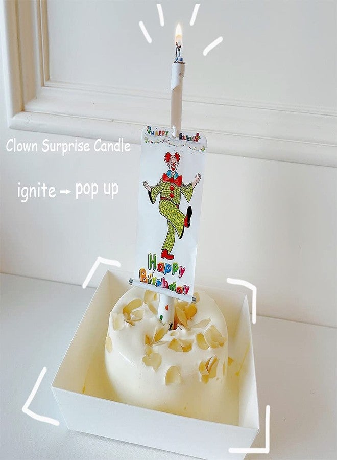 Aprildecember Clown Surprise Candle, Surprise Banner Birthday Candle, Circus Troupe Clown Cake Cupcake Candle, Creative Special Birthday Candles - 2 Pcs - Image 2